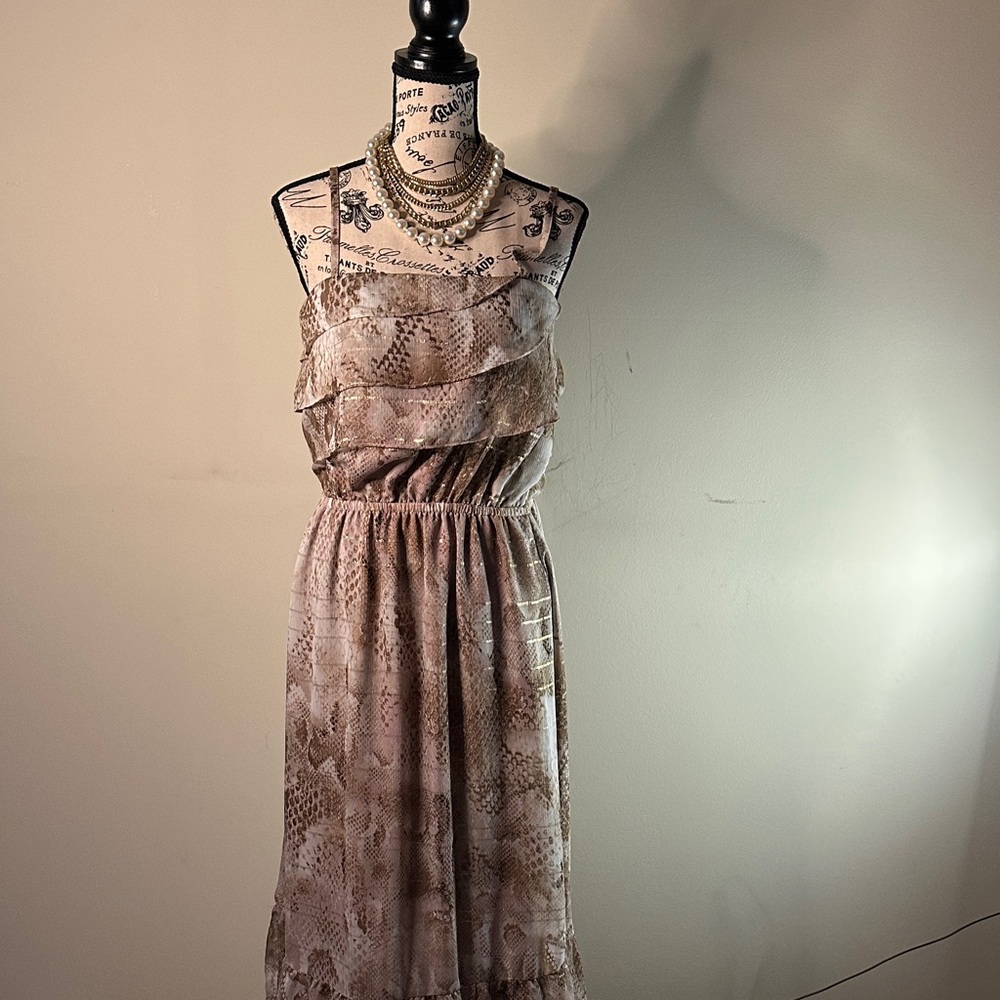 Express Brown Snake Print Maxi Dress